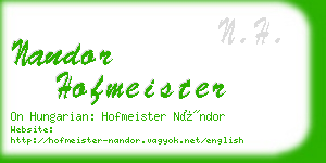 nandor hofmeister business card